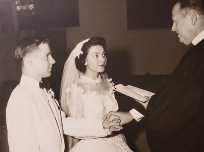 Personal photo of the 1956 wedding ceremony of