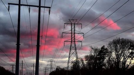 Power lines are pictured at Centereach in December