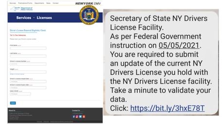 Sample of the phony New York State DMV