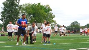 Giants running back Saquon Barkley, while appearing at