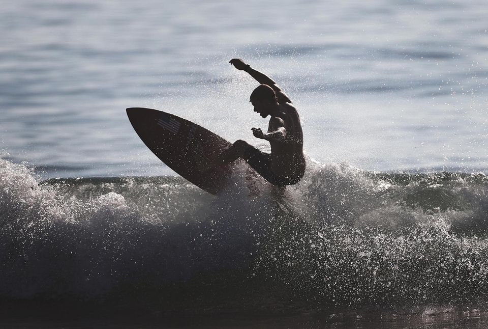 John John Florence of Team United States surfs