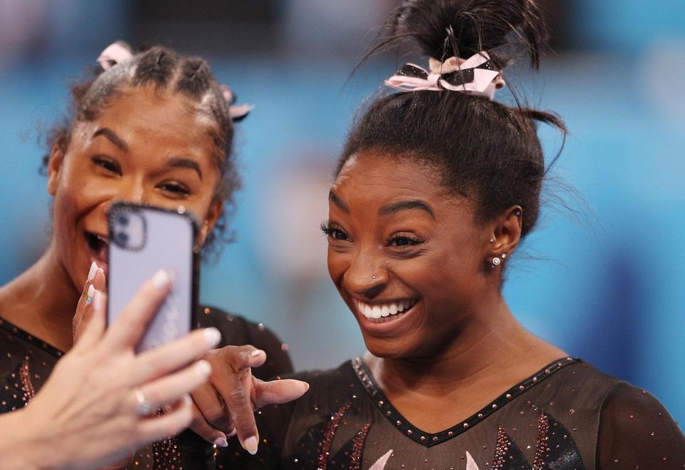 Jordan Chiles and Simone Biles of Team United