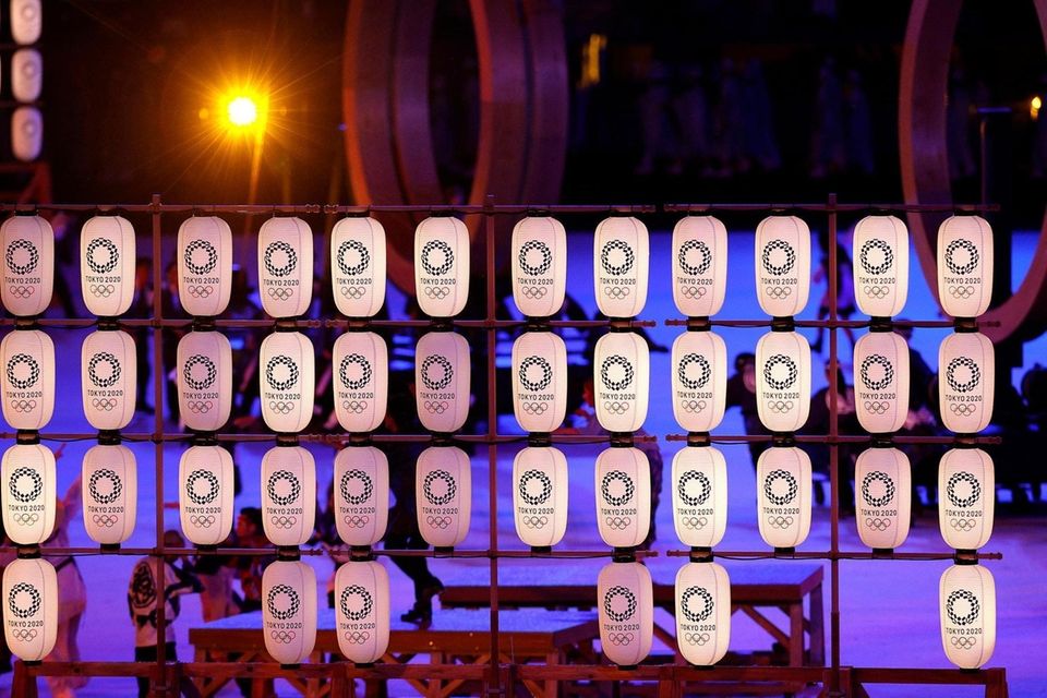 Tokyo themed lanterns during the Opening Ceremony of