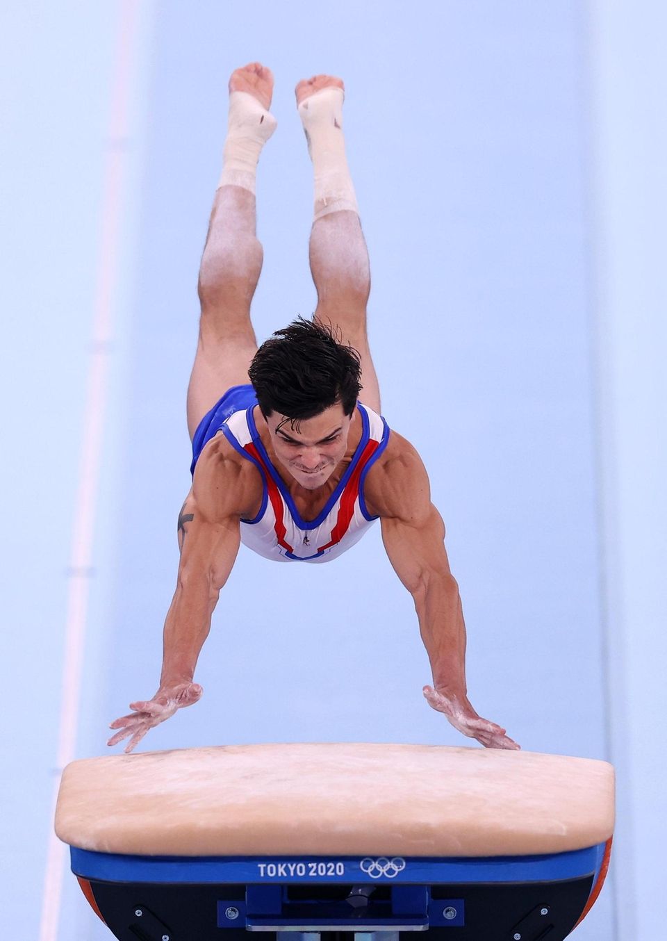Artur Dalaloyan of Team ROC competes on vault