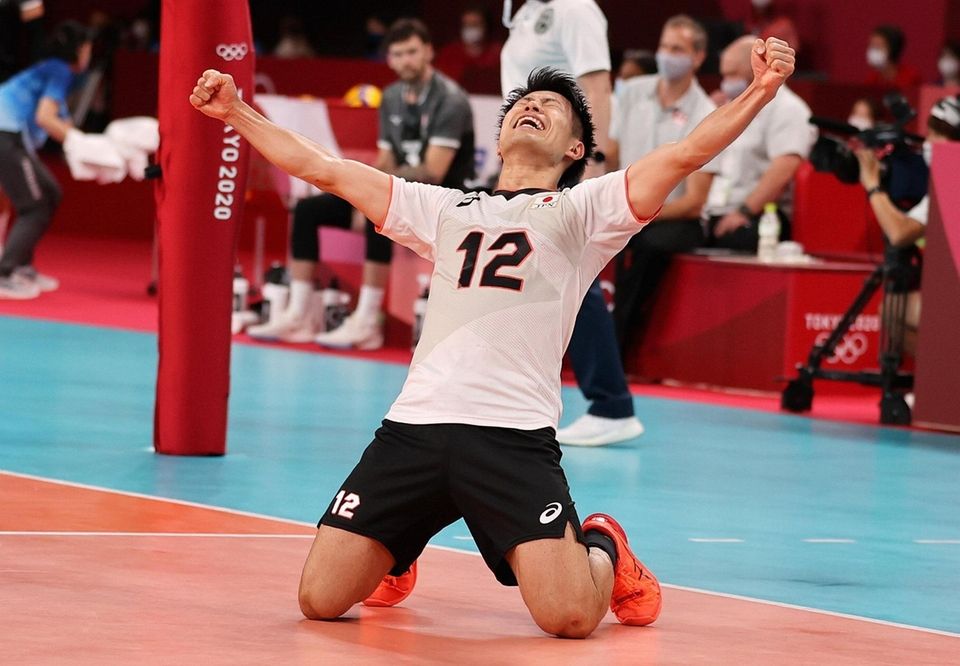 Masahiro Sekita #12 of Team Japan reacts with