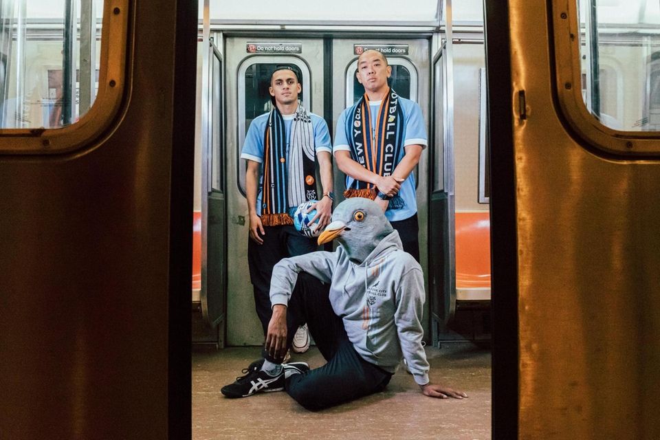 NYCFC midfielder Jesús Medina, NYCFC supporter Omari McCleary
