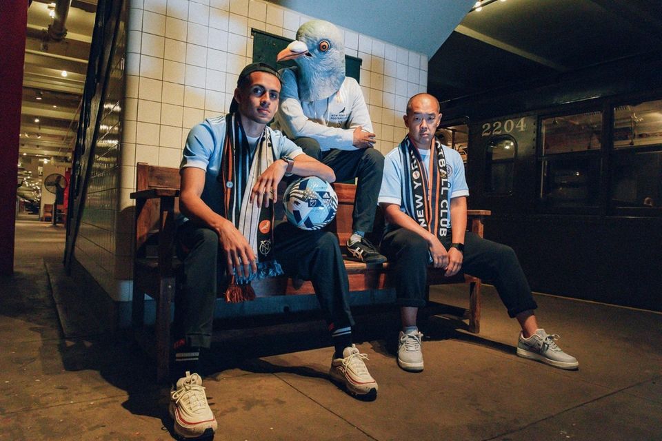 NYCFC midfielder Jesús Medina, NYCFC supporter Omari McCleary
