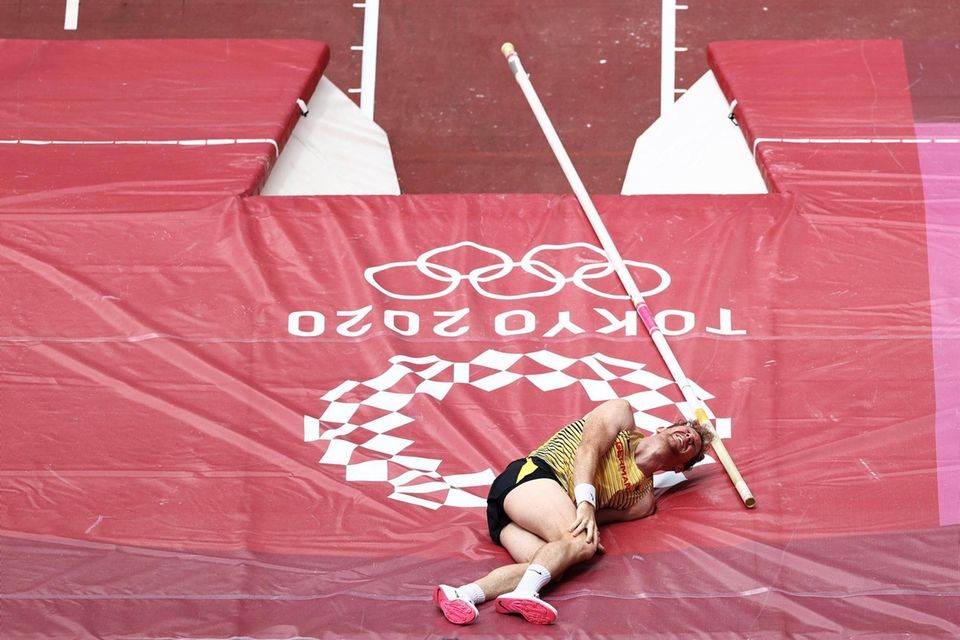 Torben Blech of Team Germany reacts while competing