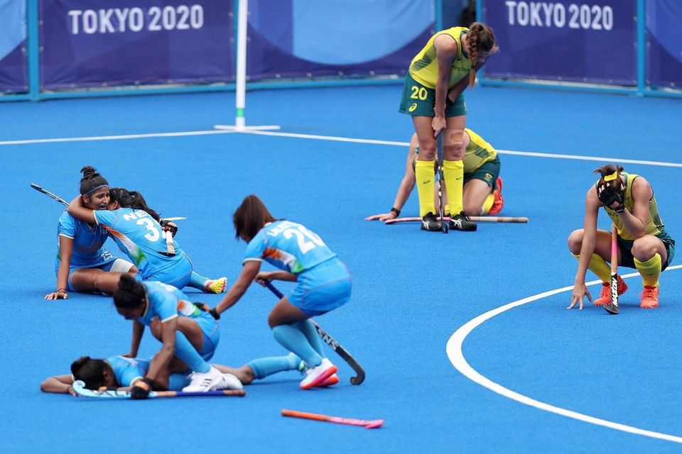 Navneet Kaur, Neha Neha and Lalremsiami of Team