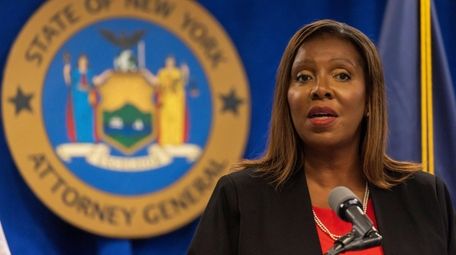 New York Attorney General Letitia James announces the