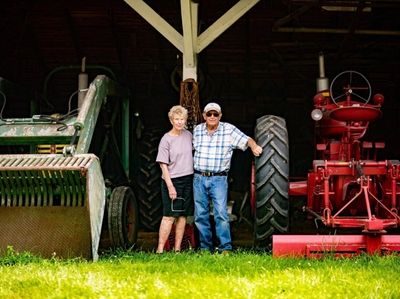 Ron and Nancy Bush at their farm in