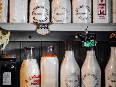 A small portion of a collection of milk