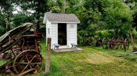 The circa-1860 outhouse Ron Bush retrieved from a