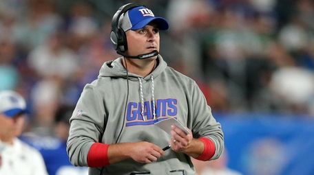 Giants head coach Joe Judge coaches against the