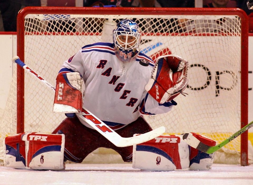 Rangers goalie Henrik Lundqvist against the Devils in