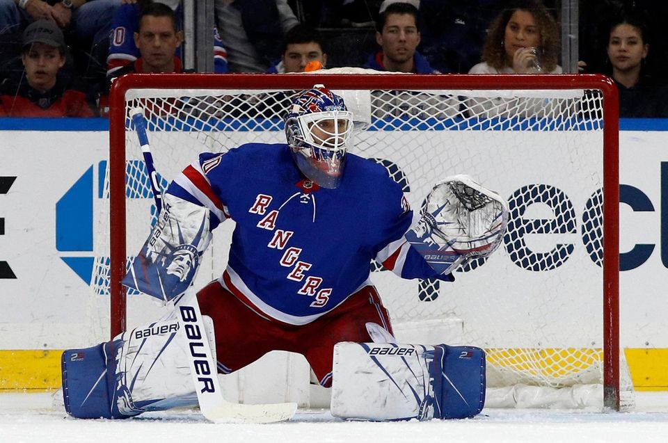 Henrik Lundqvist #30 of the New York Rangers
