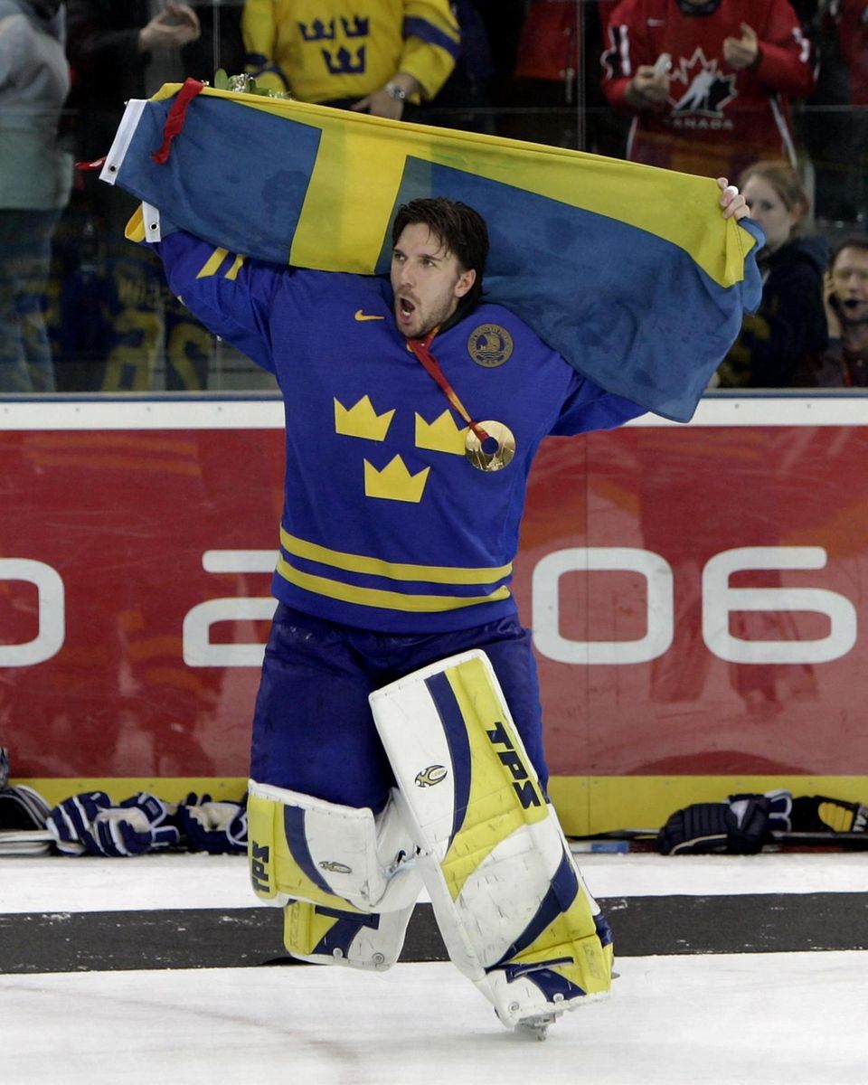 Torino, Italy-February 26, 2006. sweden goalie henrik lundqvist