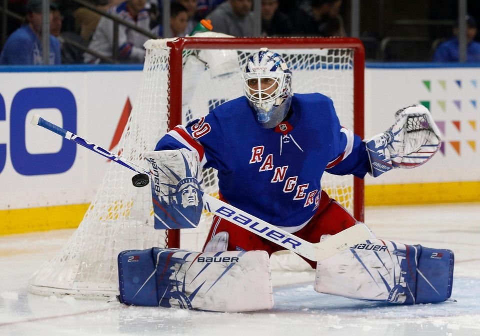 Henrik Lundqvist #30 of the New York Rangers