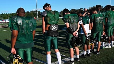 The Longwood High School varsity football team honored teammate Darrius