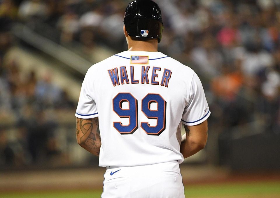 New York Mets starting pitcher Taijuan Walker wears