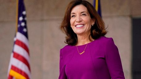 New York Gov. Kathy Hochul speaks at a