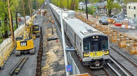 Third Track construction under way at the LIRR