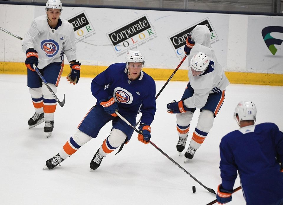 New York Islanders, including Otto Koivula, skate
