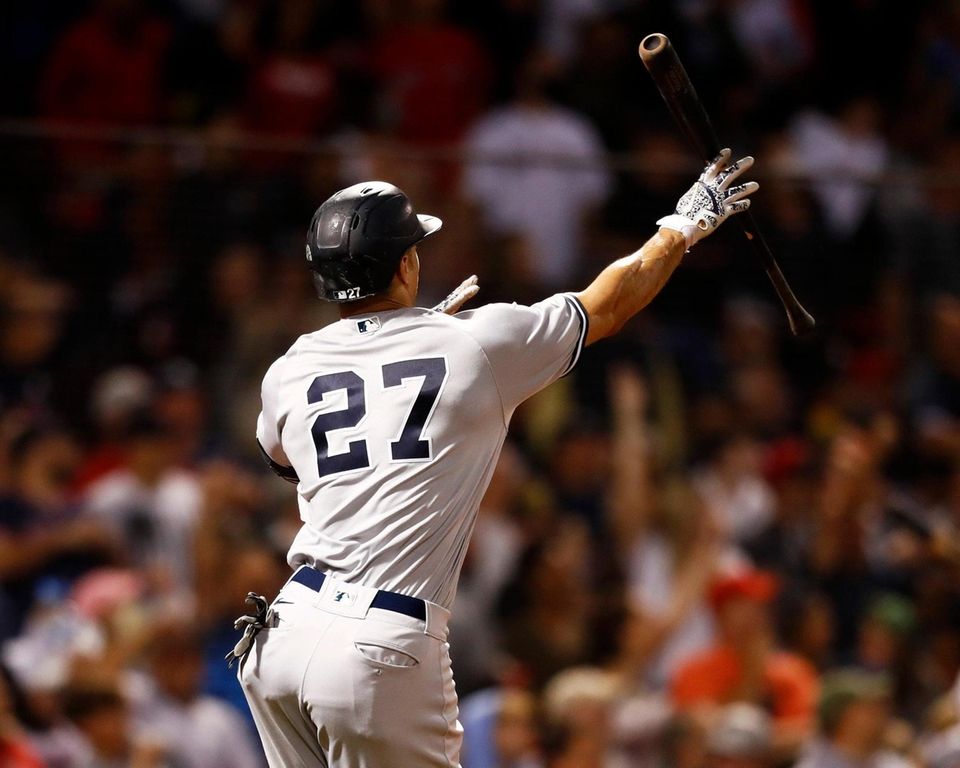 Giancarlo Stanton #27 of the New York Yankees