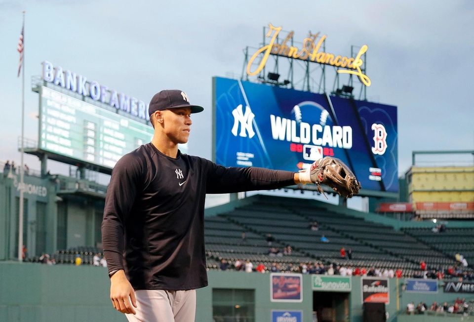 BOSTON, MASSACHUSETTS - OCTOBER 05: Aaron Judge #99