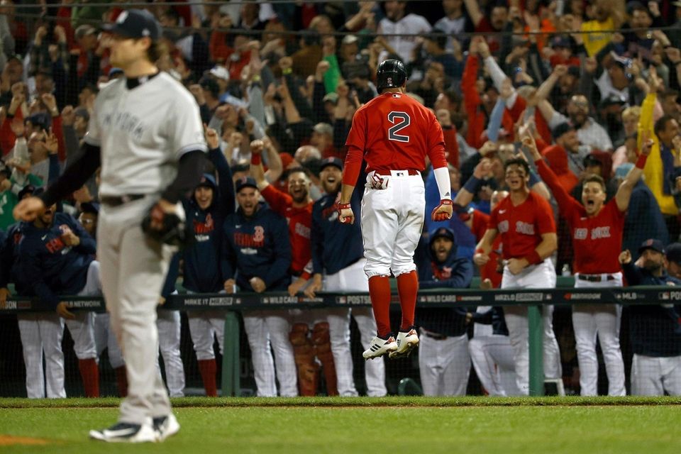 BOSTON, MASSACHUSETTS - OCTOBER 05: Xander Bogaerts #2