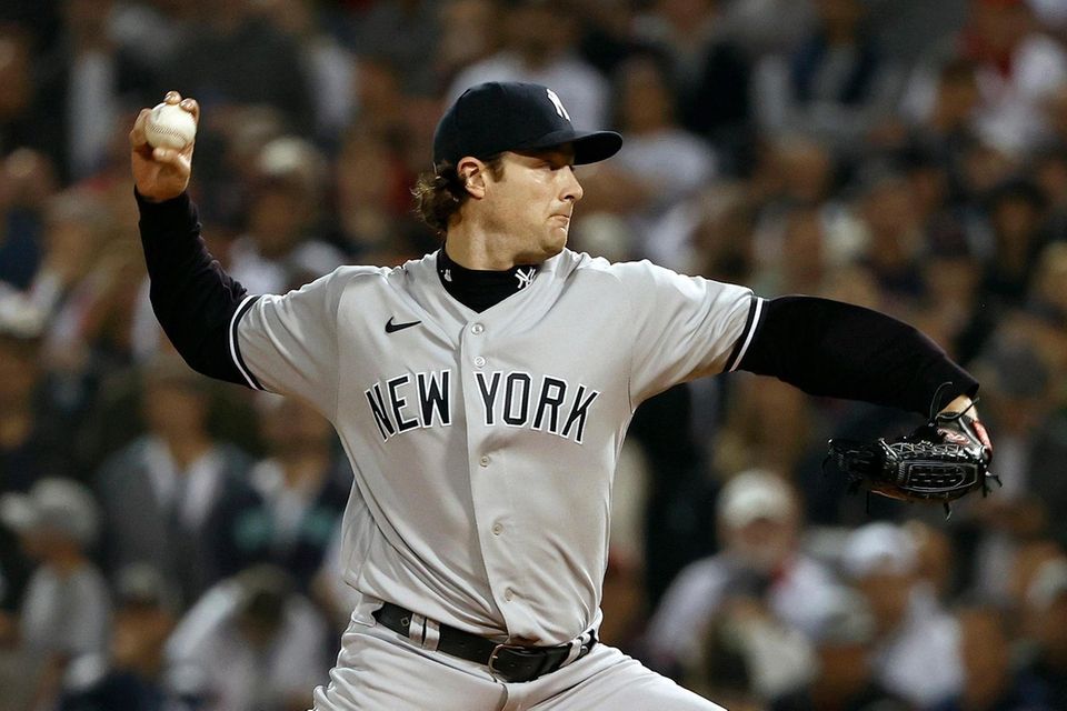 BOSTON, MASSACHUSETTS - OCTOBER 05: Gerrit Cole #45