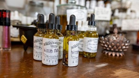 Oils are on display at Amityville Apothecary.