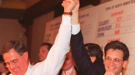 GOP Ed Mangano, winner 17th LD raises hands