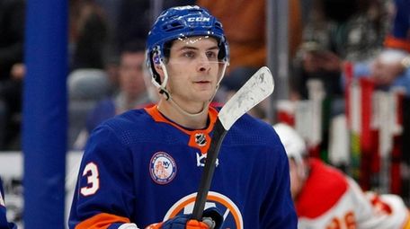Mathew Barzal late during the third period against
