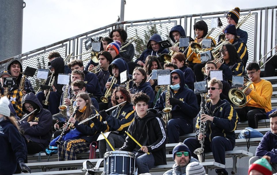 The Massapequa band performs during the Long Island
