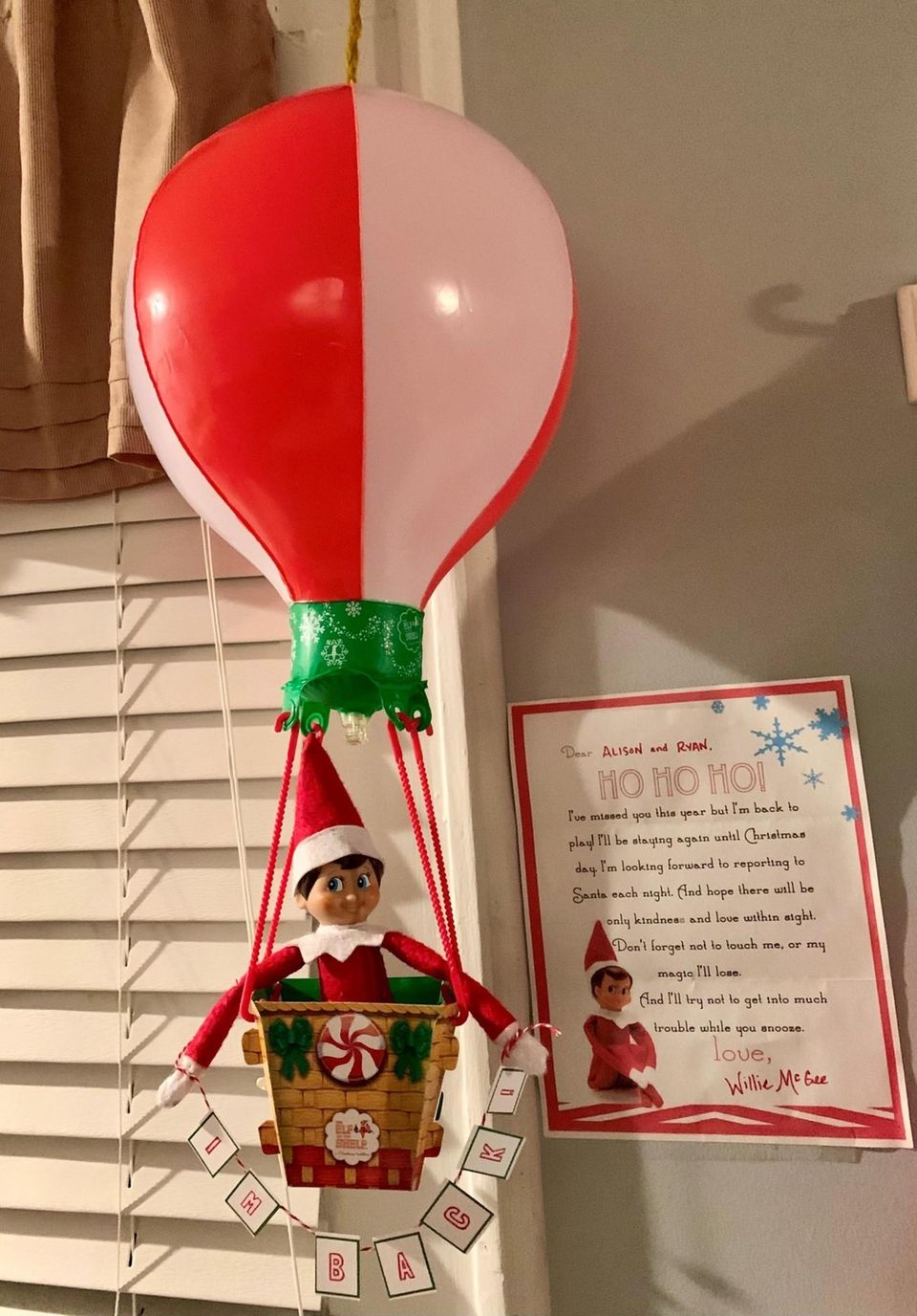 "Every year, our elf comes back in a