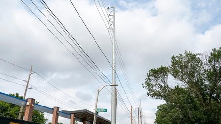The placement of tall utility poles is at