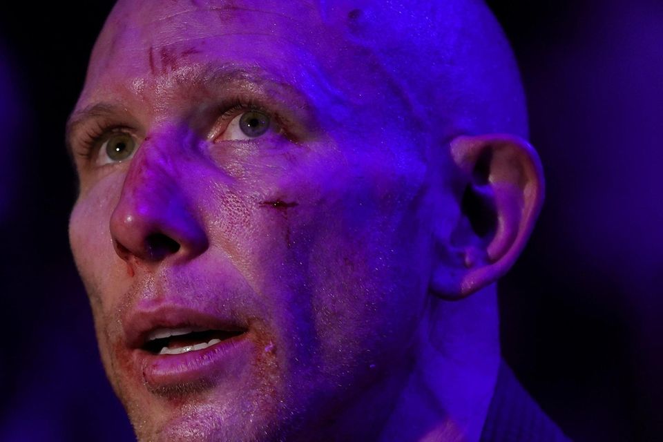 Josh Emmett exits the arena after his unanimous