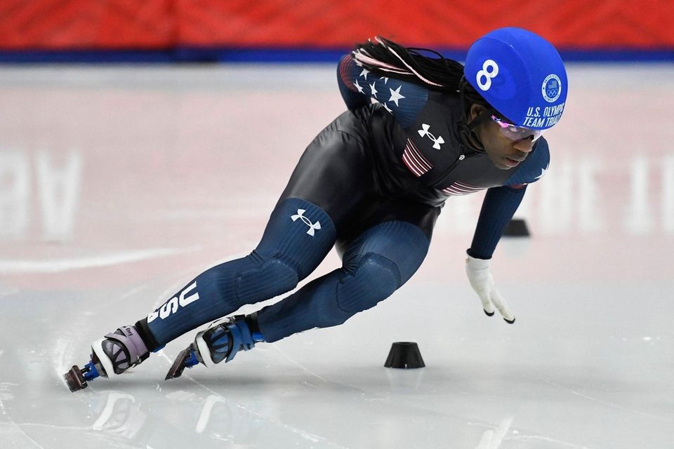 KEARNS, UTAH - DECEMBER 17: Maame Biney competes