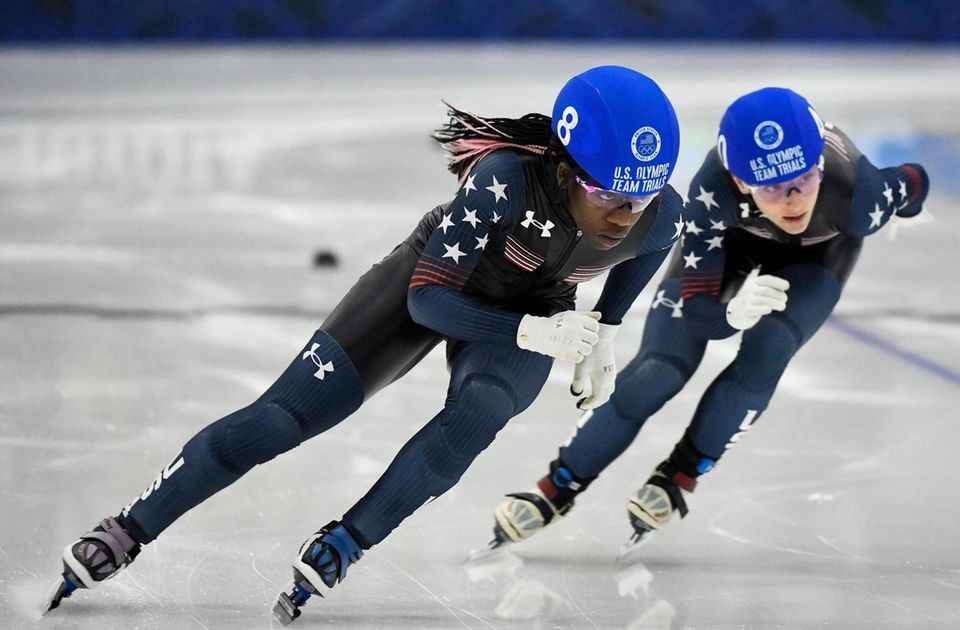 KEARNS, UTAH - DECEMBER 19: Maame Biney competes
