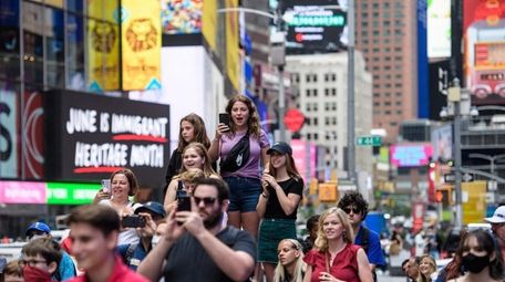 Times Square in June, after many restrictions aimed