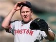 Curt Schilling of the Red Sox during a