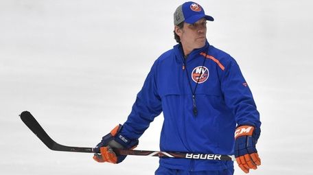 Lane Lambert, New York Islanders Associate Coach, watches