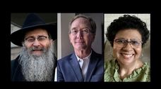 From left, Rabbi Anchelle Perl of Chabad of