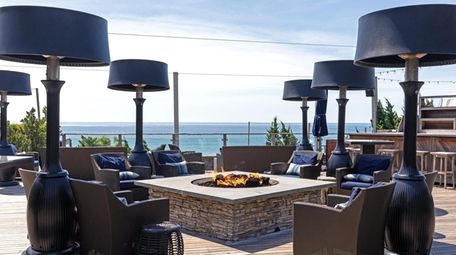 The Firepit outdoor lounge at Gurney's Montauk.