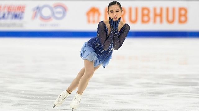 Audrey Shin competes in the women's free skate