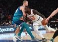 New York Knicks forward Julius Randle drives against