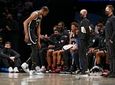 Brooklyn Nets forward Kevin Durant leaves the game