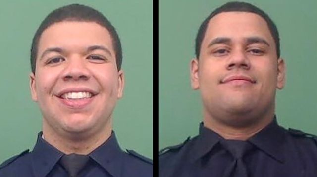 NYPD Officer Jason Rivera, 22, left, was shot