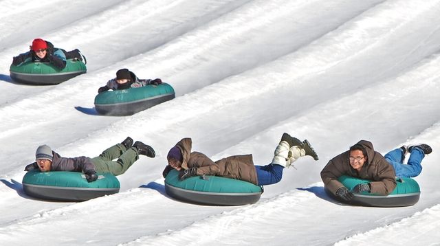 Snow tubing is an easy way to slide